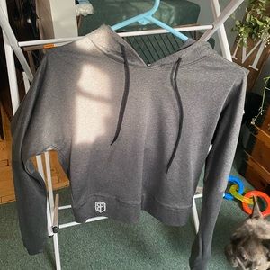 Born Primitive Size Medium Grey crop, cross back hoodie.